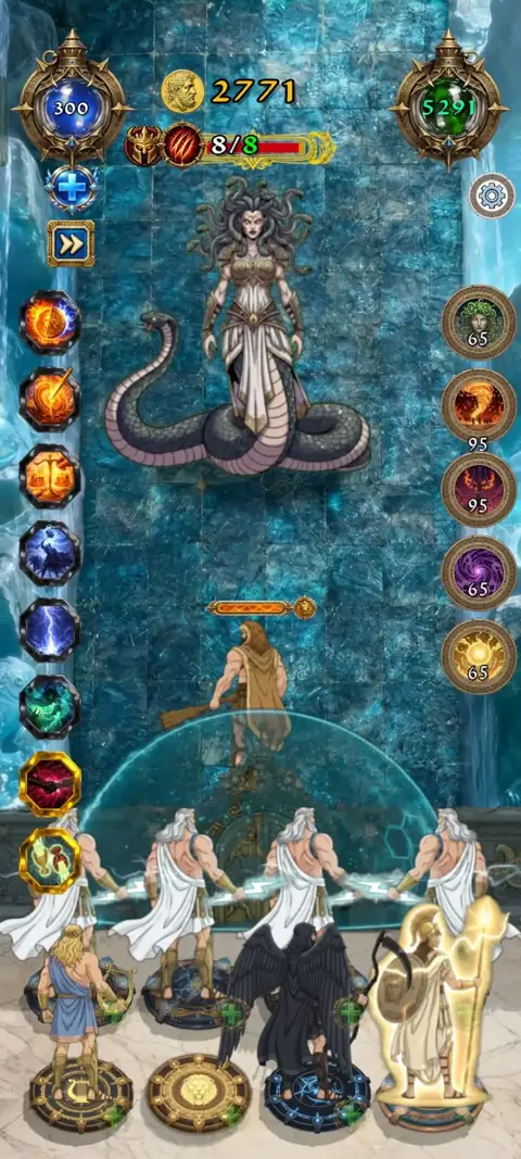 Ascendant Defense I: Olympus: Medusa no topo do campo de defesa
