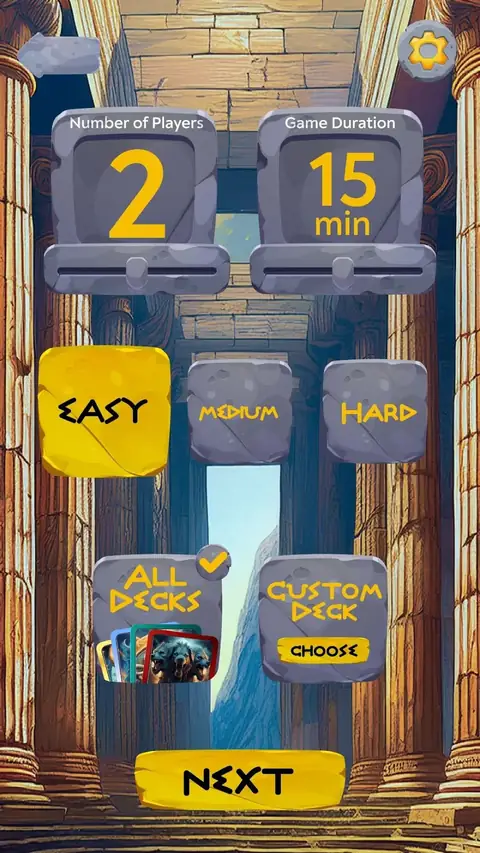 Mythic Trivia: Greek: escolha de jogadores, duração e dificuldade